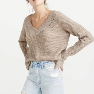 Abercrombie & Fitch V-neck Pointelle Sweater